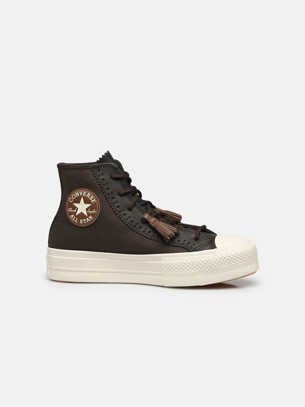 Converse Chuck Taylor All Star Lift Crafted Tassl women's brown canvas sneakers